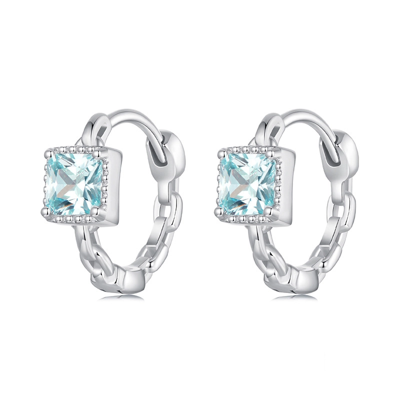 (image for) PANDORA Style Navy Princess Square Earrings - BSE1100 - Product Image