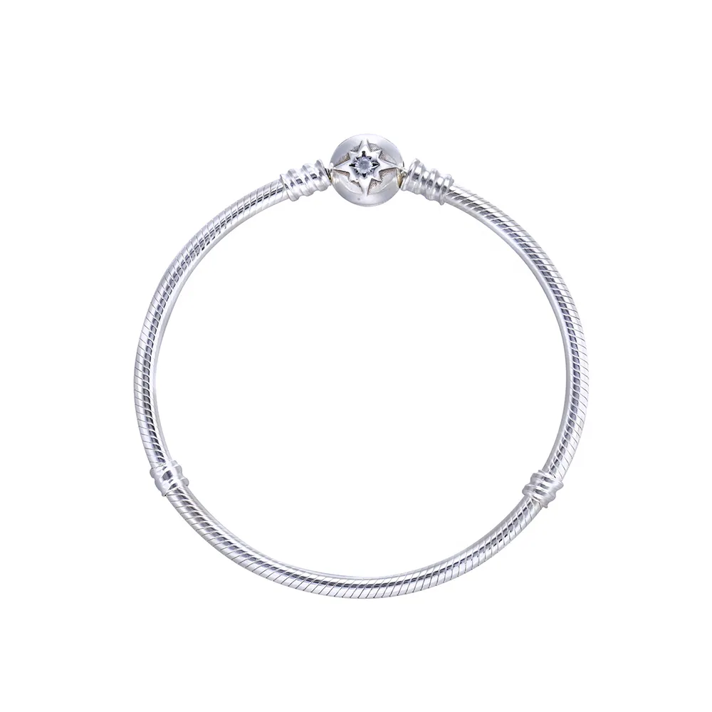 pandora sterling silver with star clasp bracelet pe000231b