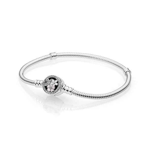 (image for) PANDORA Moments Silver Bracelet Poetic Blooms Clasp - 590744CZ - Product Image