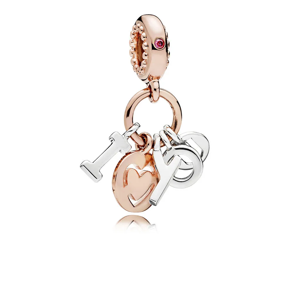 i love you dangle charm pandora rose red cz 786596czr