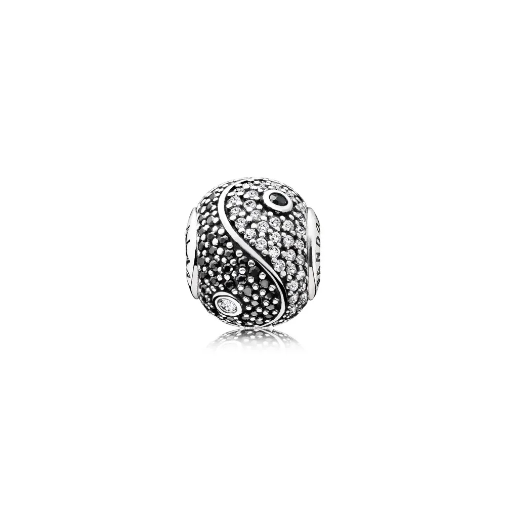 pandora balance charm clear cz black crystal 796053cz