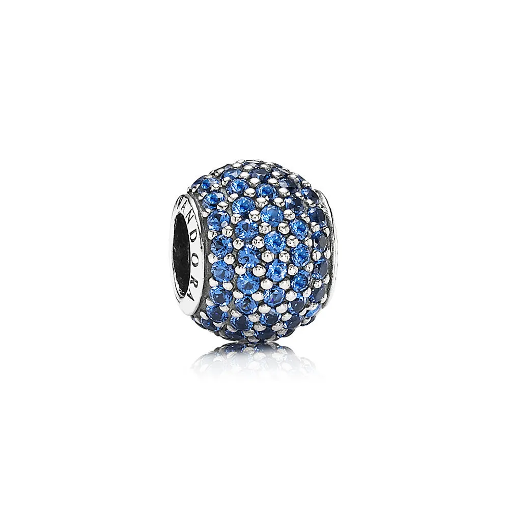 pandora blue pavé ball charm 791051ncb