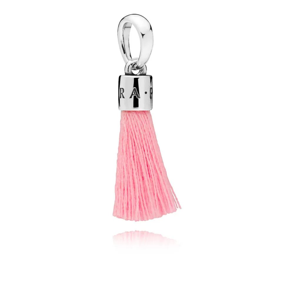pandora bright pink fabric tassel dangle charm 797212cbp