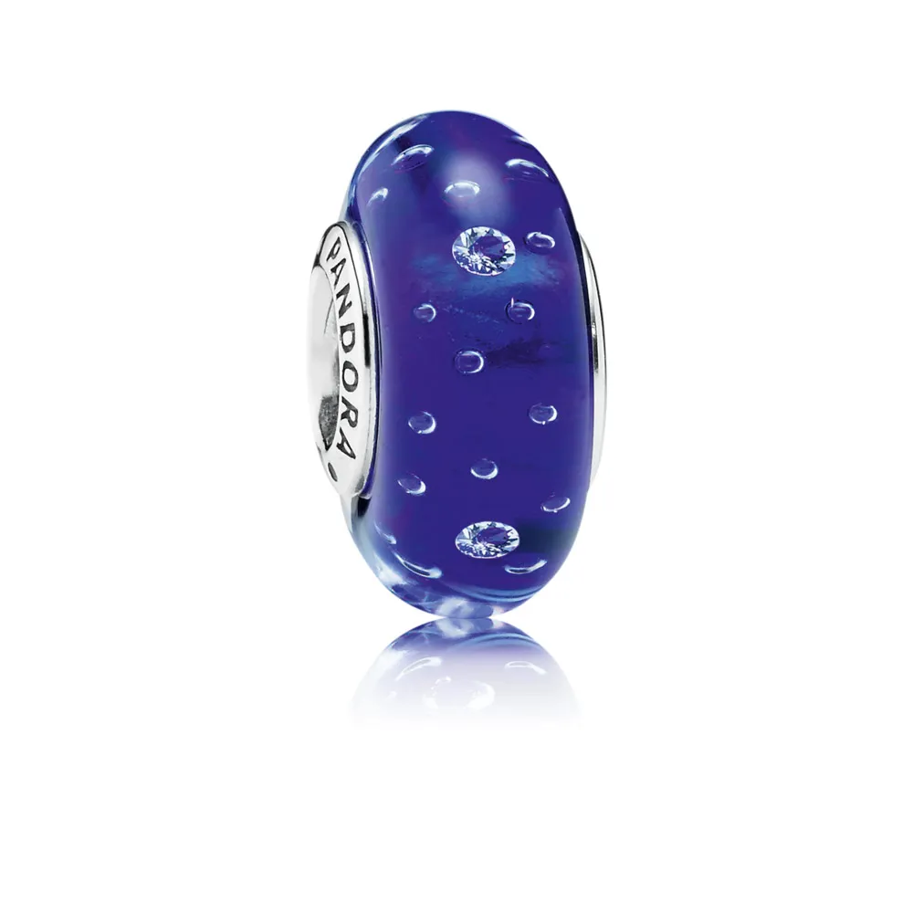 PANDORA Dark Blue Effervescence, Clear Cz Bead - 791630CZ
