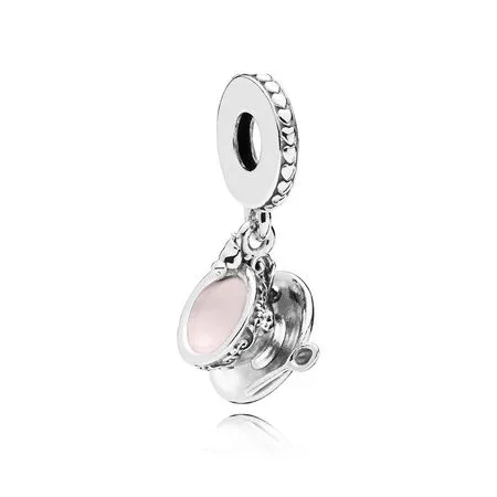 PANDORA Enchanted Tea Cup Dangle Charm, Pale Pink Enamel - 797064EN160