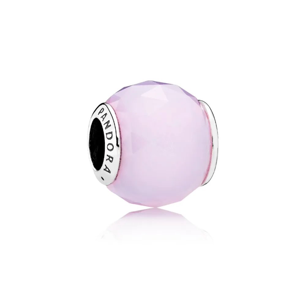 pandora geometric facets charm opalescent pink crystal 791722nop