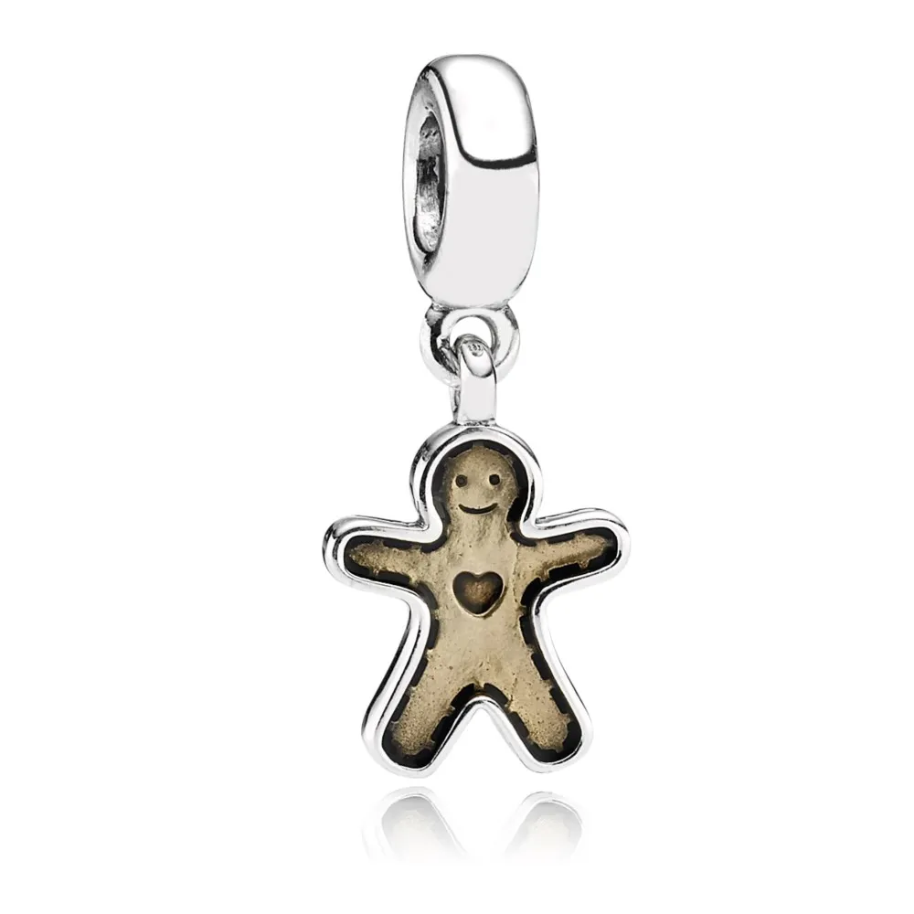 pandora gingerbread man dangle golden enamel 790997en29