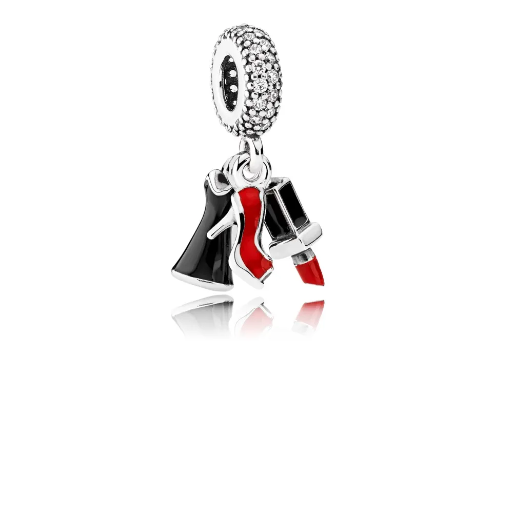 pandora glamour trio mixed enamel clear cz dangle charm 792156enmx