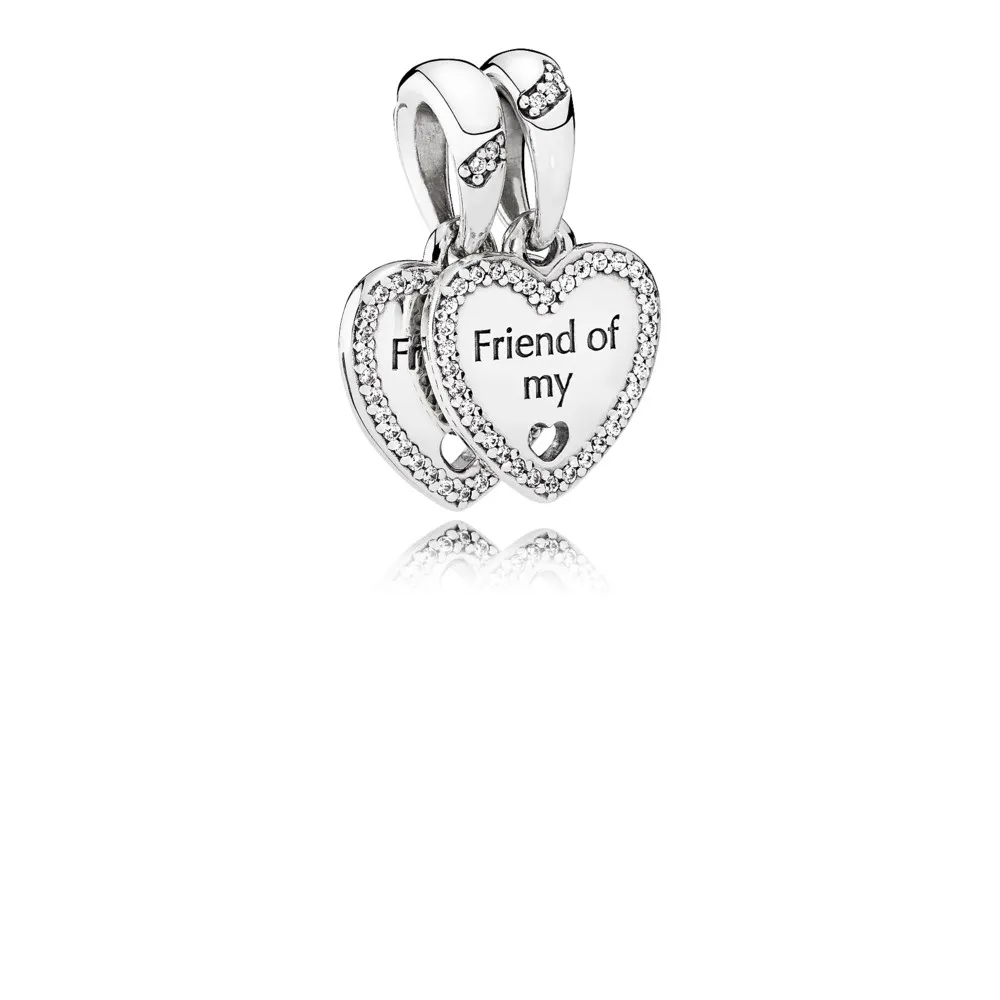 pandora hearts of friendship clear cz pendants charm 792147cz
