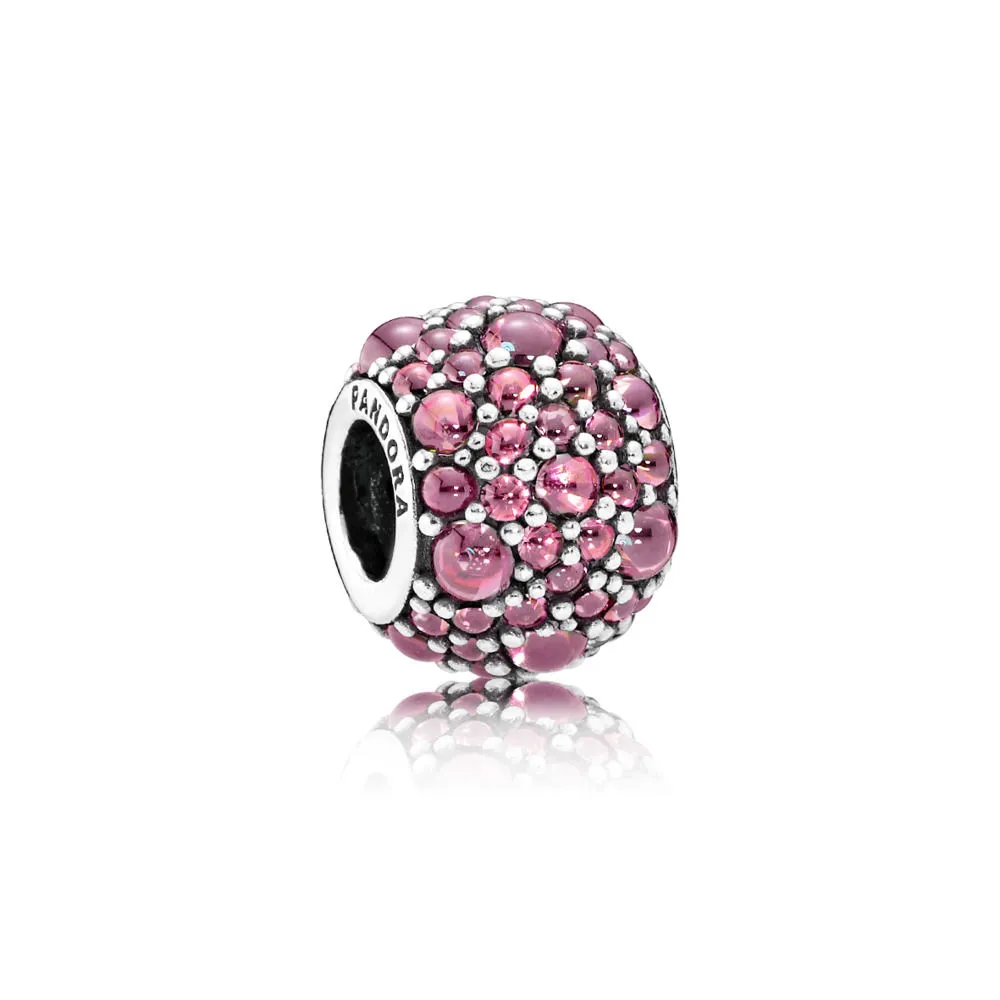 pandora honeysuckle pink shimmering droplets charmora charm 791755hcz