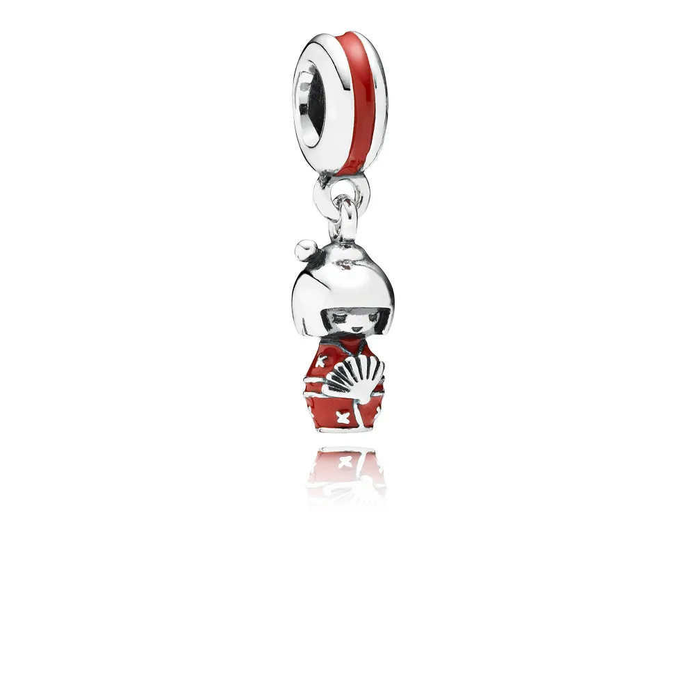 PANDORA Japanese Doll, Red Enamel Pendant Charm - 791368EN09