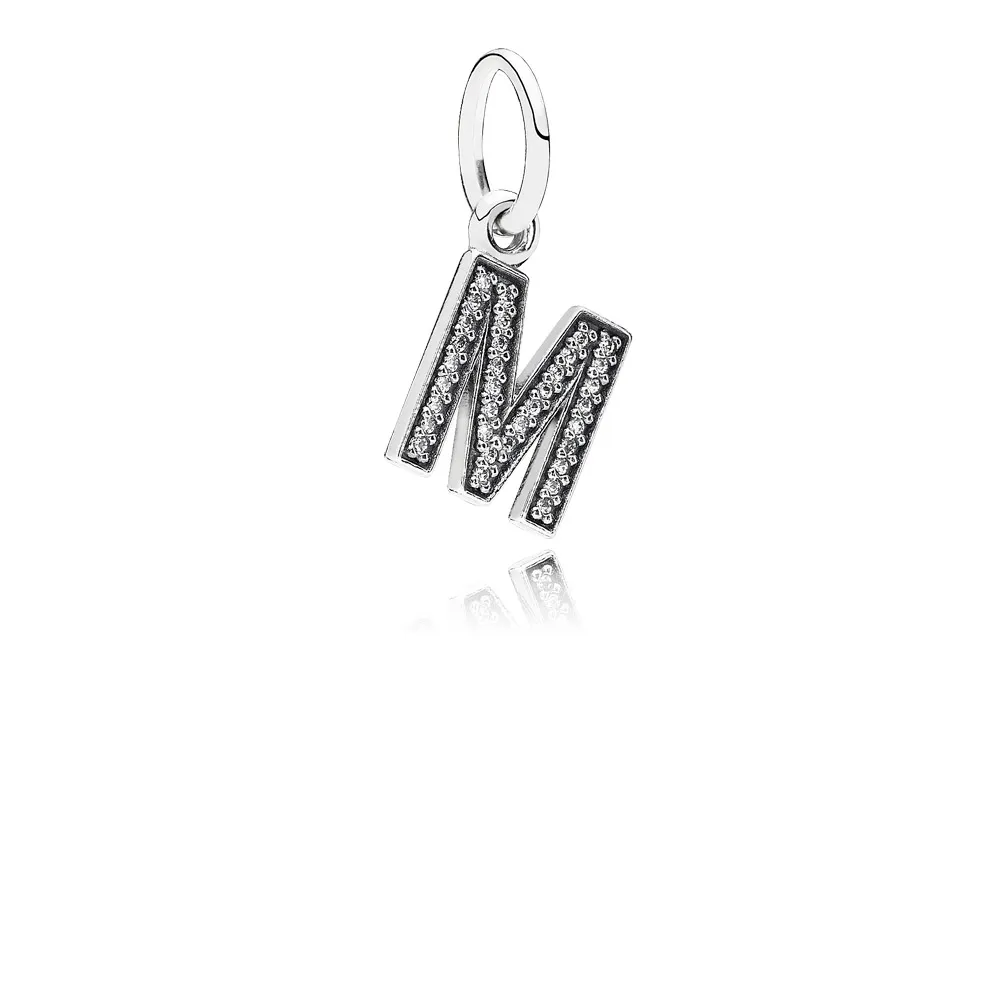 pandora letter m dangle charm 791325cz