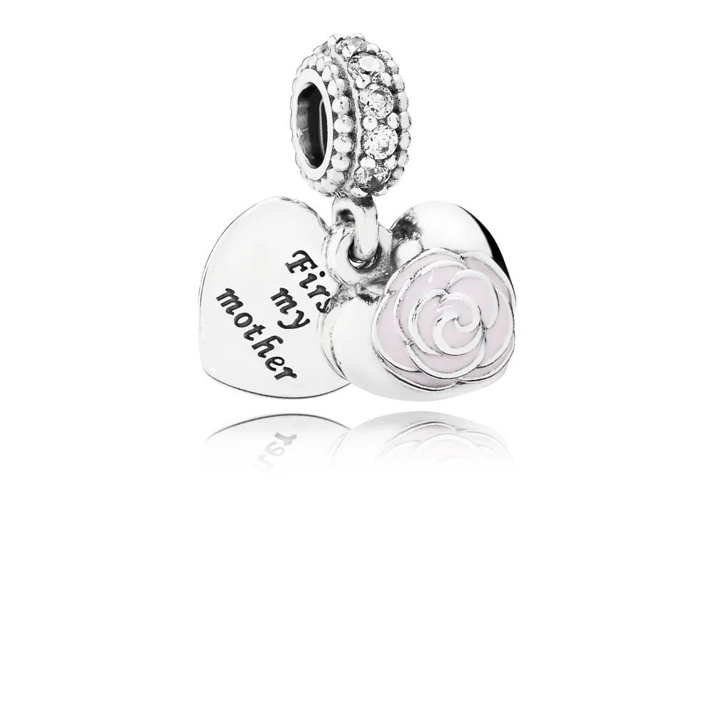 pandora mothers rose pendant charm 791528en40