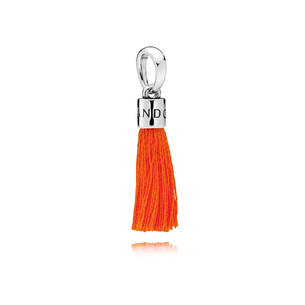 PANDORA Orange Fabric Tassel Dangle Charm - 797212COE