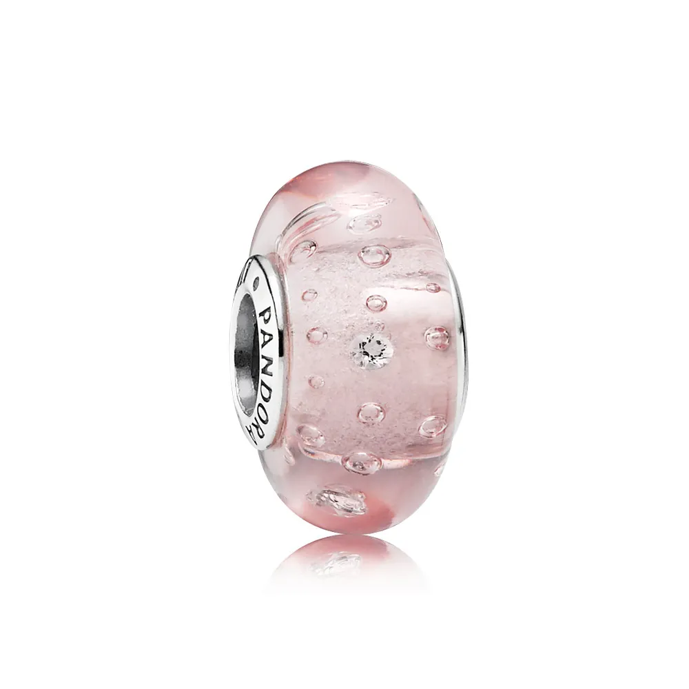 pandora pink effervescence clear cz bead 791615cz