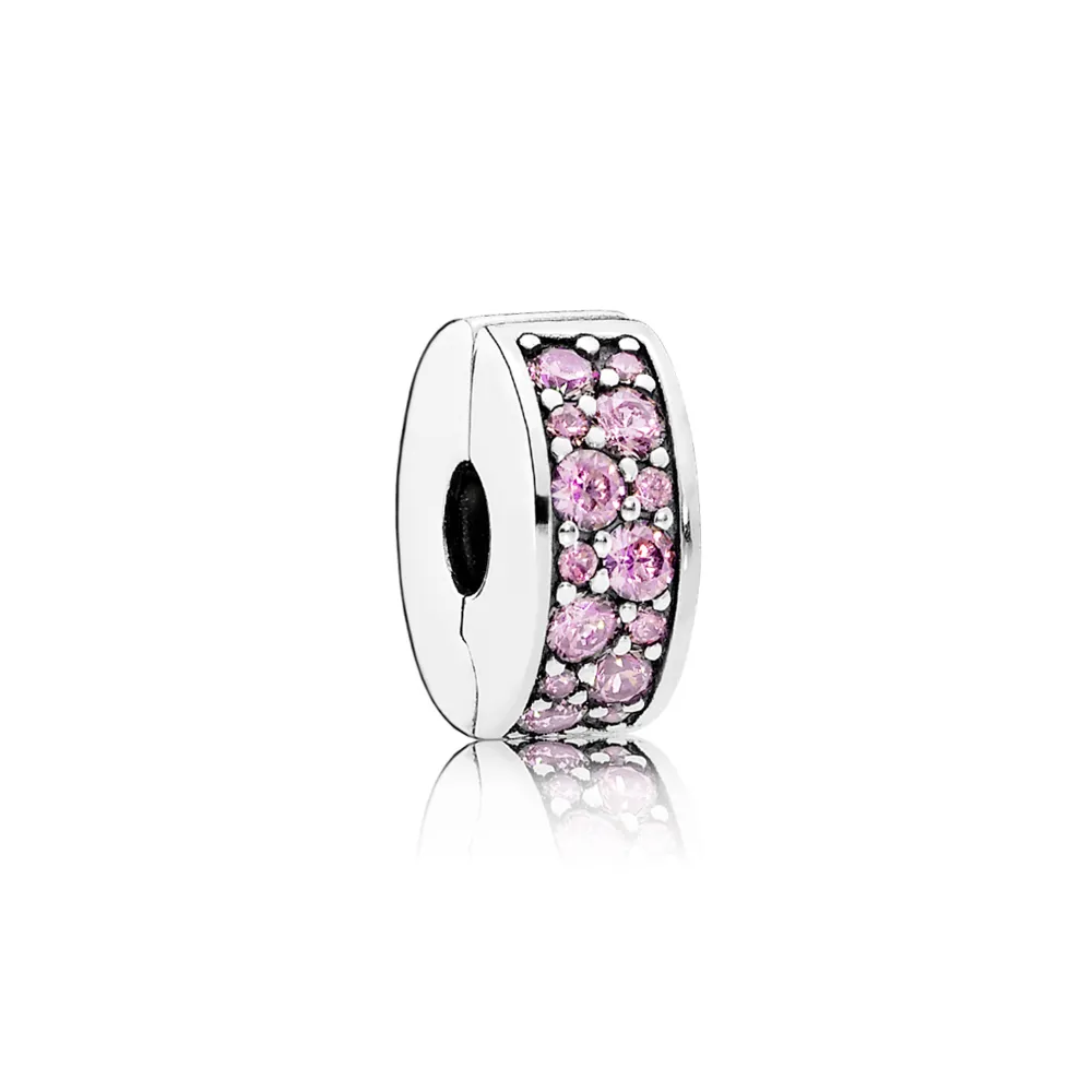 PANDORA Pink Shining Elegance Spacer Clip - 791817PCZ