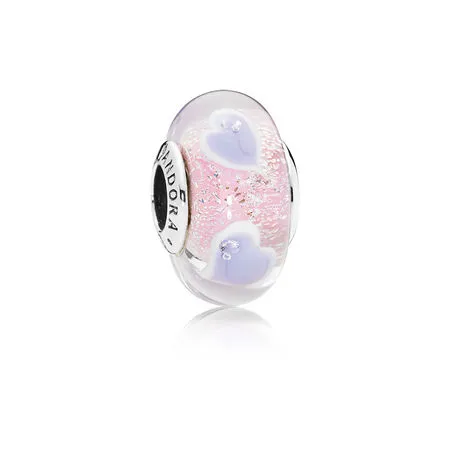 pandora plentiful hearts murano glass charm 796599cz
