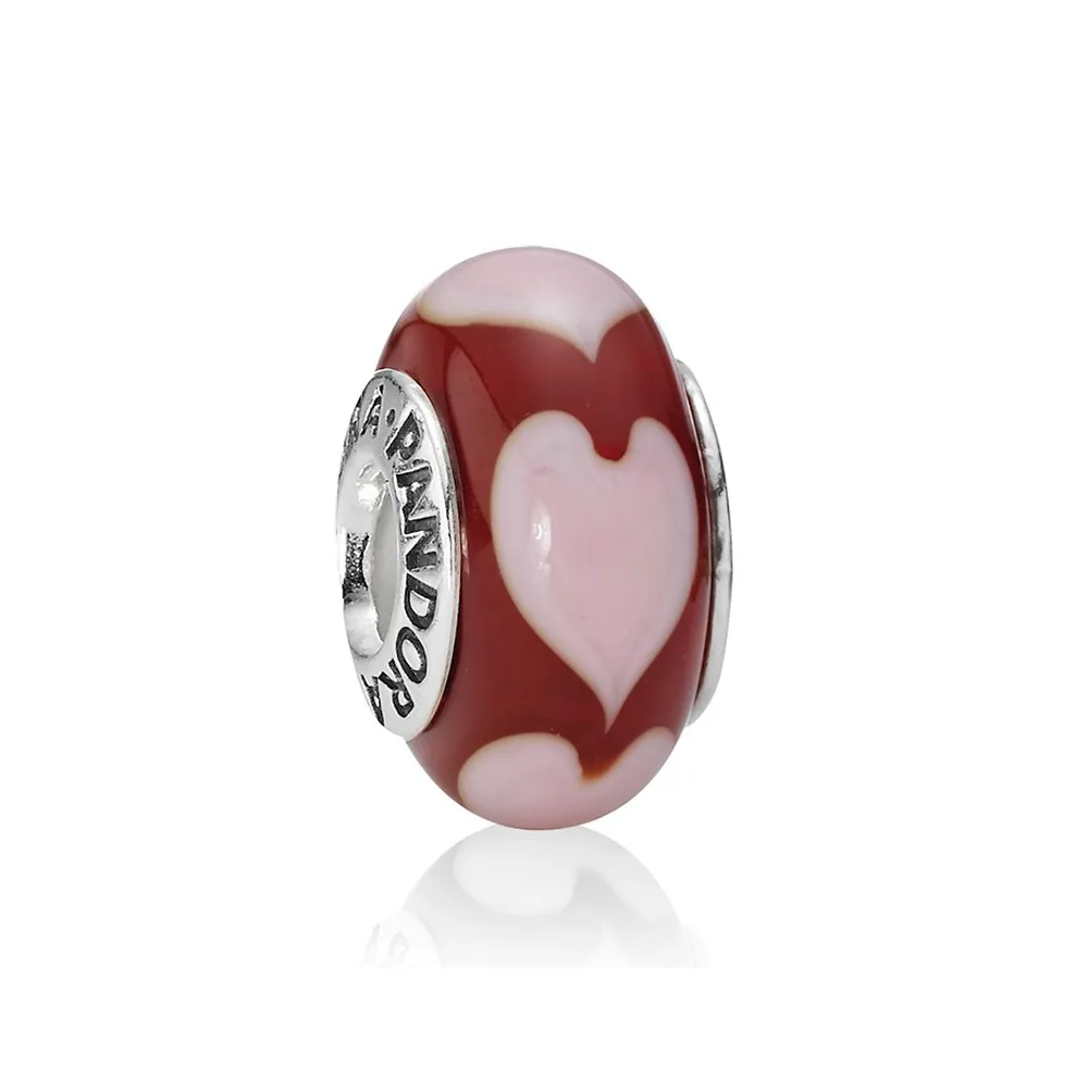 pandora red love pink hearts charm 790658