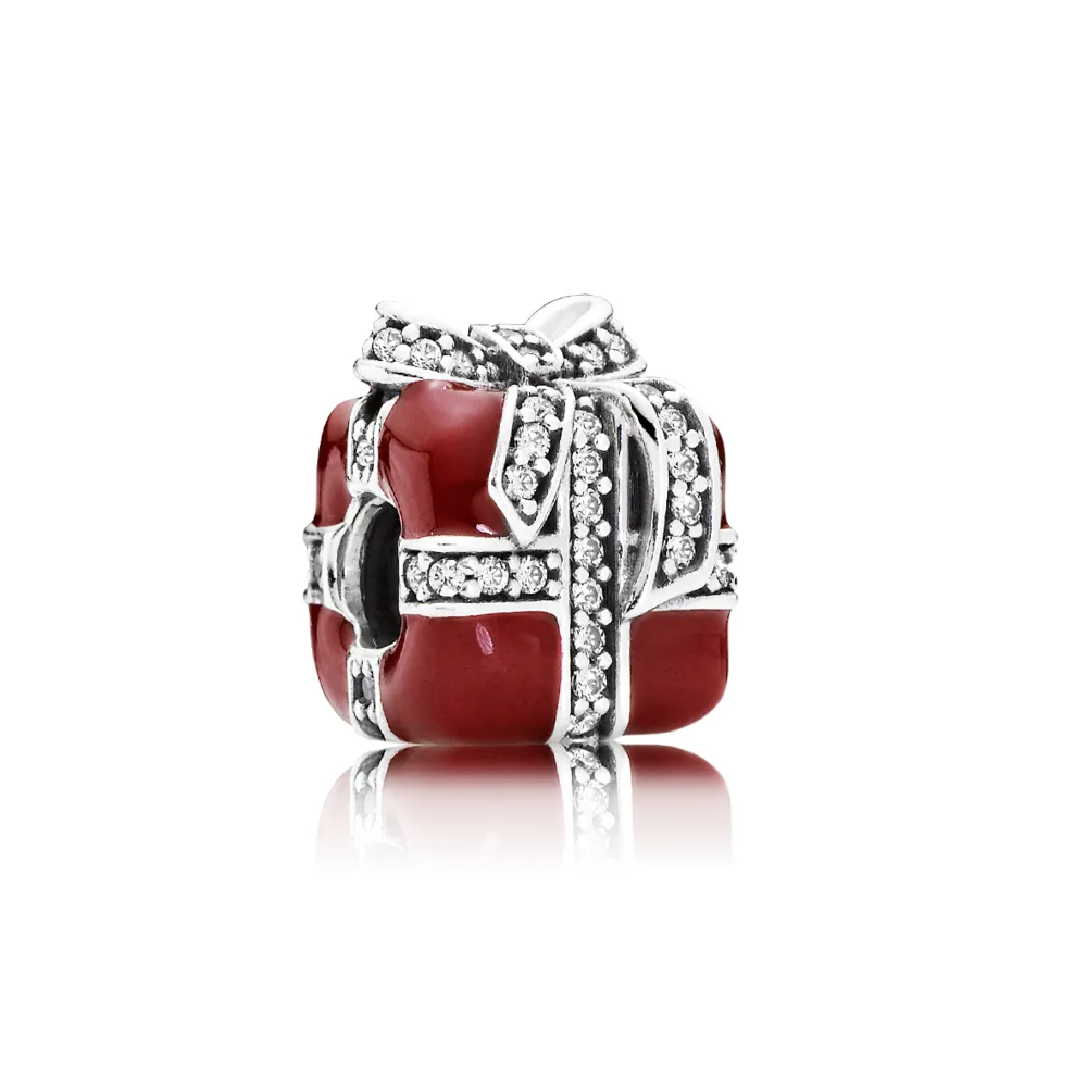 pandora red sparkling surprise charm 791772cz