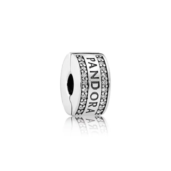 pandora silver insignia logo clip 792056cz