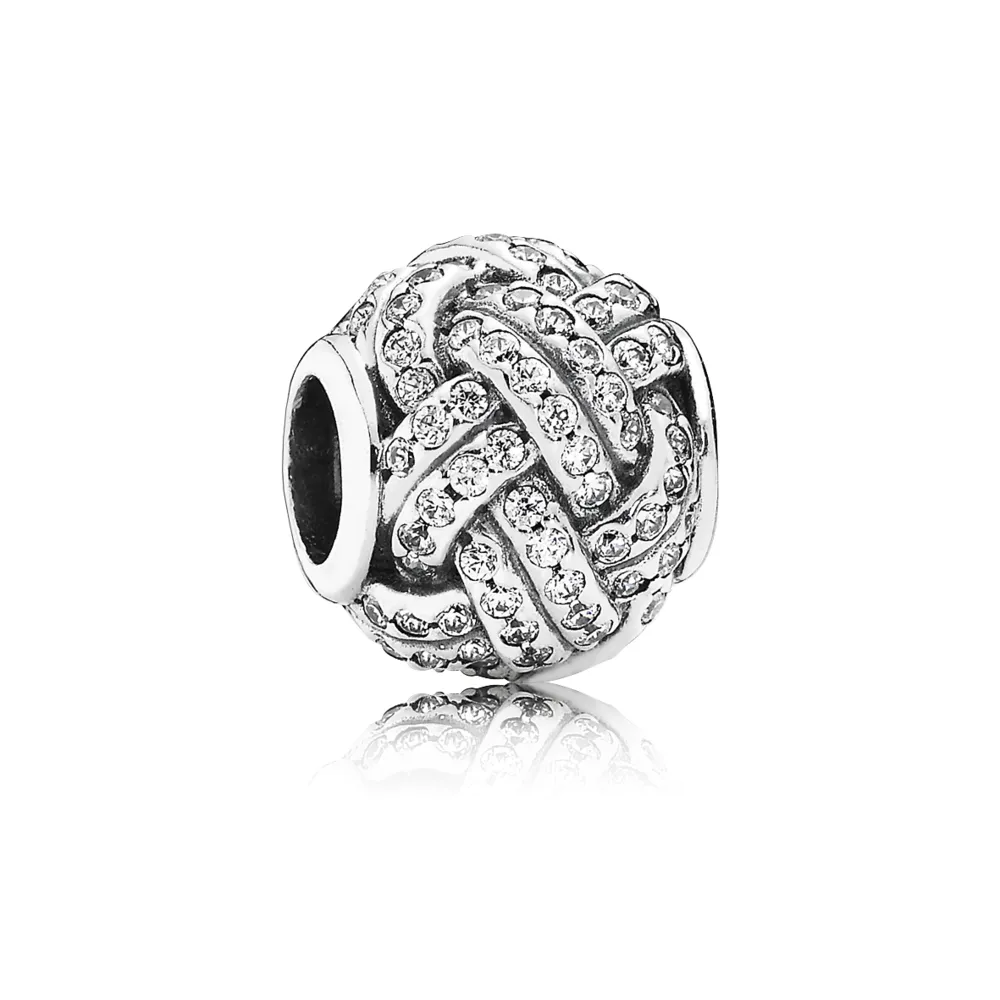 pandora sparkling love knot charm 791537cz