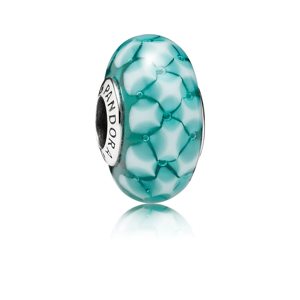 pandora teal lattice charm 791625
