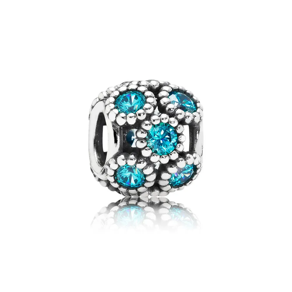 pandora teal openwork sparkling circles charm 791296mcz
