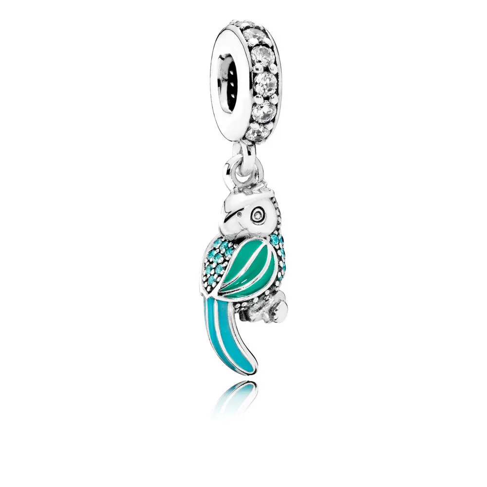 PANDORA Tropical Parrot Pendant Charm - 791903ENMX