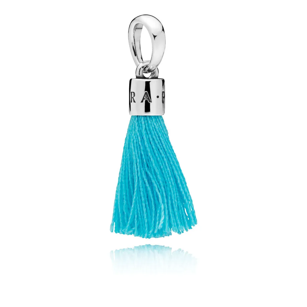 pandora turquoise fabric tassel dangle charm 797212ctq