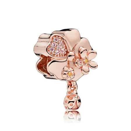 Wildflower Meadow Dangle Charm, PANDORA Rose™, Blush Pink Crystal Pink Enamel - 787026NPR