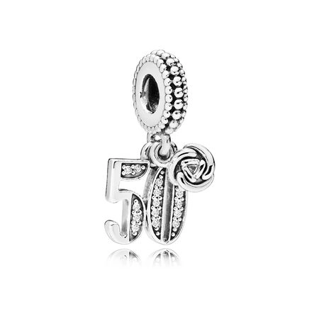 (image for) PANDORA 50 Years of Love Dangle Charm, Clear CZ - 797264CZ - Product Image