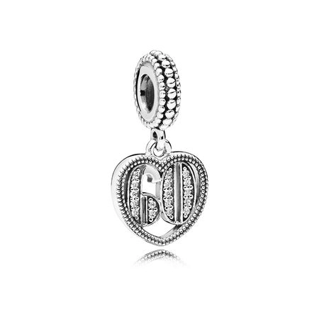 (image for) PANDORA 60 Years of Love Dangle Charm, Clear CZ - 797265CZ - Product Image