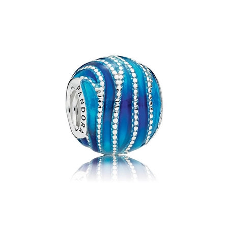 (image for) PANDORA Blue Swirls Charm, Mixed Enamel - 797012ENMX - Product Image