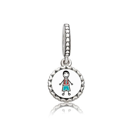 (image for) PANDORA Dad Stick Figure Dangle Charm, Mixed Enamel - ENG792018_1 - Product Image