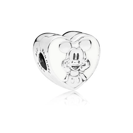(image for) PANDORA Disney, Vintage Mickey Clip, White Enamel - 797169EN12 - Product Image