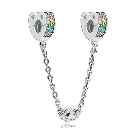 (image for) PANDORA Multi-Colored Arcs of Love Safety Chain, Multi-Colored CZ Crystals - 797021NRPMX - Product Image