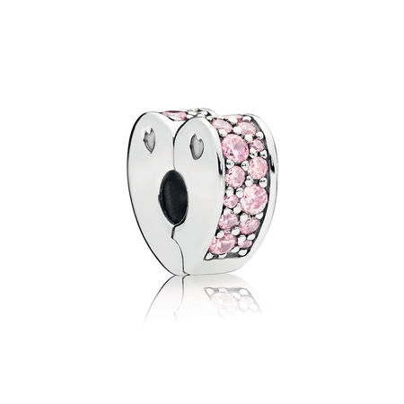 (image for) PANDORA Pink Arcs of Love Clip, Pink CZ - 797020PCZ - Product Image