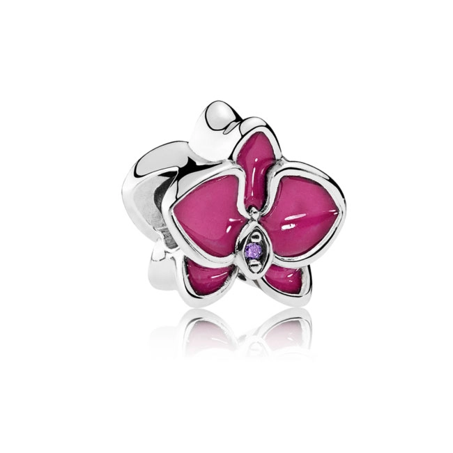 (image for) PANDORA Pink Orchid Charm - 792074EN69 - Product Image