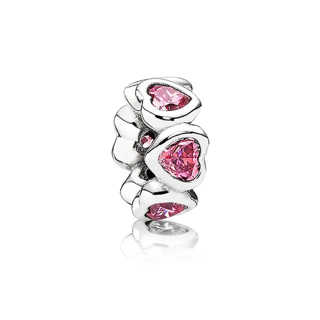 (image for) PANDORA Pink Sparkling Heart Spacer - 791252CZS - Product Image