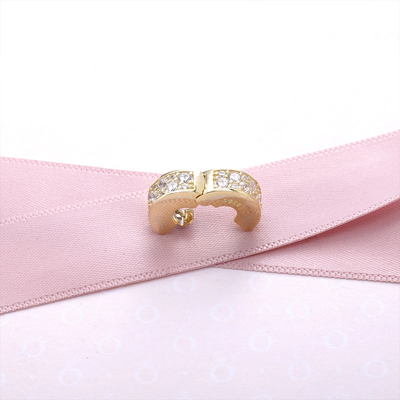 (image for) PANDORA Shining Elegance Clip, 14K Gold Clear CZ - 750842CZ - View 3