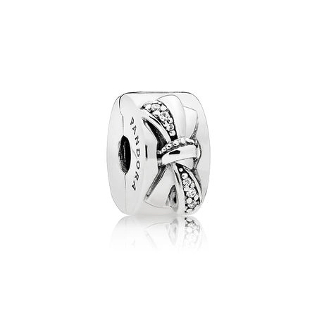 (image for) PANDORA Shiny Bow Clip, Clear CZ - 797304CZ - Product Image