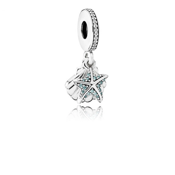 (image for) PANDORA Tropical Starfish & Seashell Pendant Charm - 792076CZF - Product Image