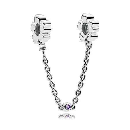 (image for) PANDORA Wildflower Meadow Safety Chain, Royal Purple Crystals - 797090NRP - Product Image