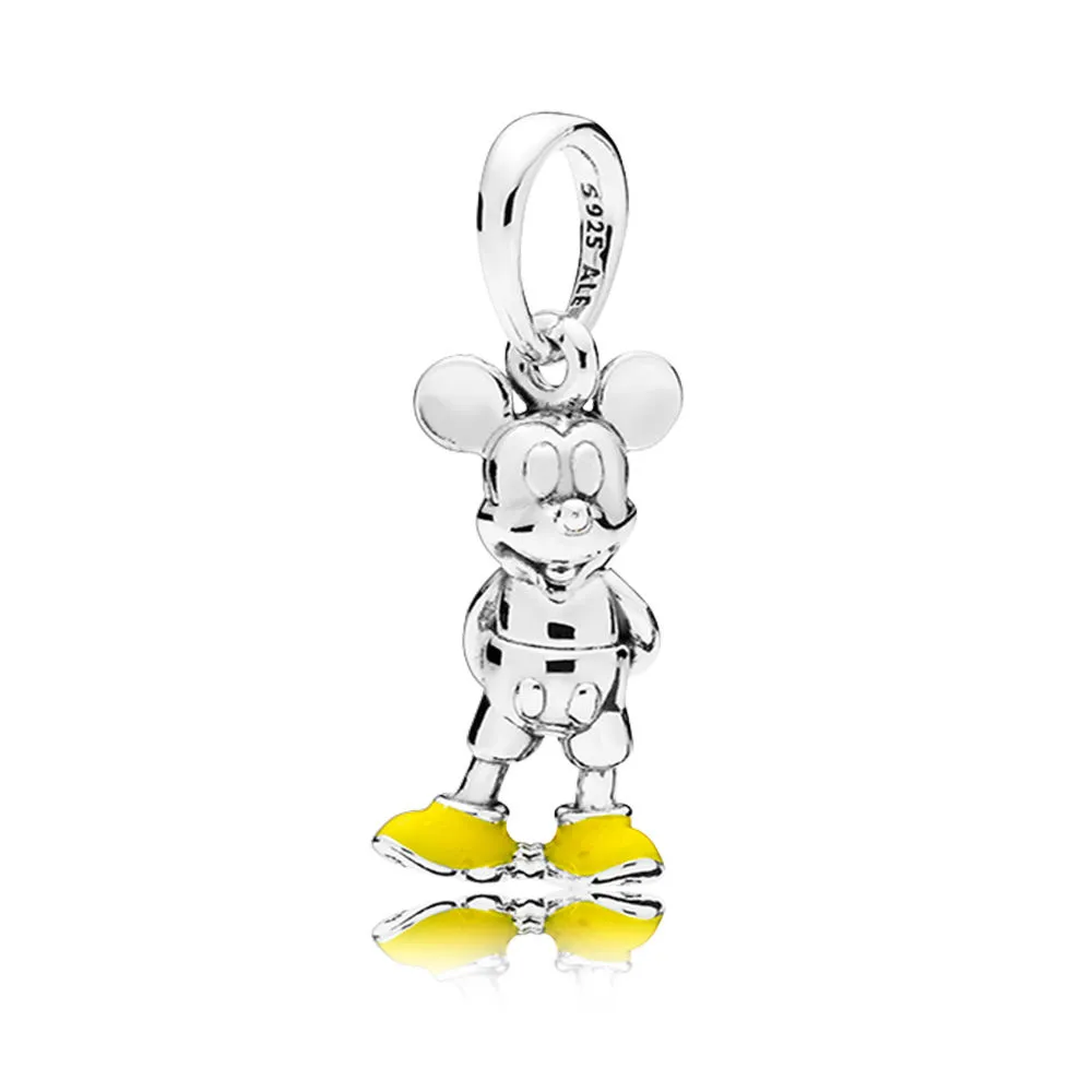 PANDORA Disney, Classic Mickey Pendant, Yellow Enamel Dangle - 397394EN06