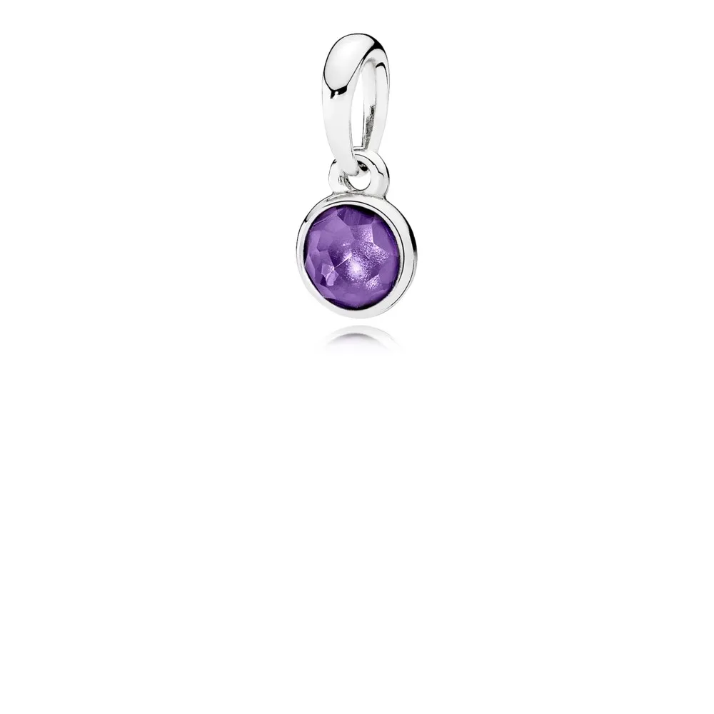 PANDORA February Droplet, Synthetic Amethyst Pendant - 390396SAM