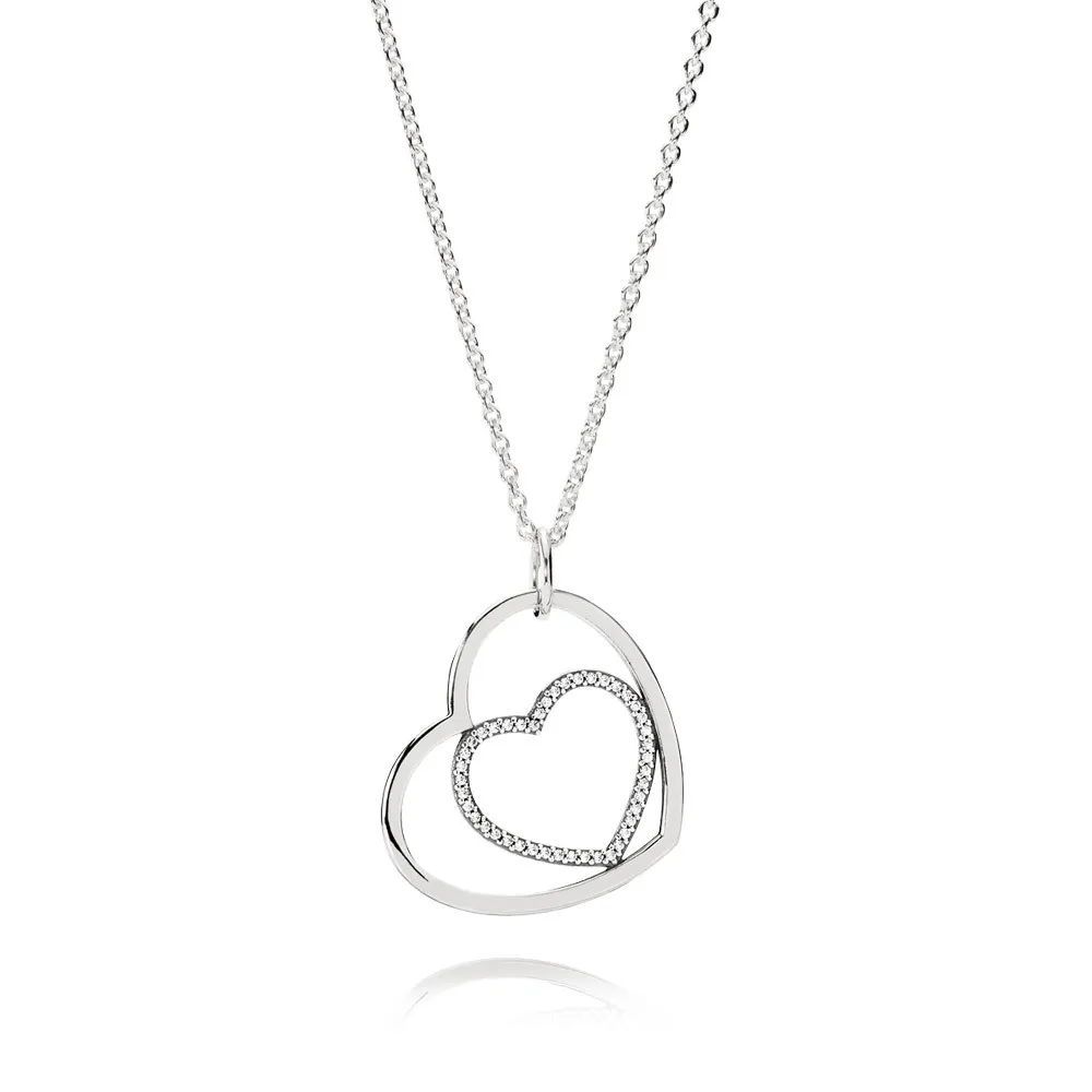 PANDORA Forever In My Heart Pendant Necklace - 390364CZ-90