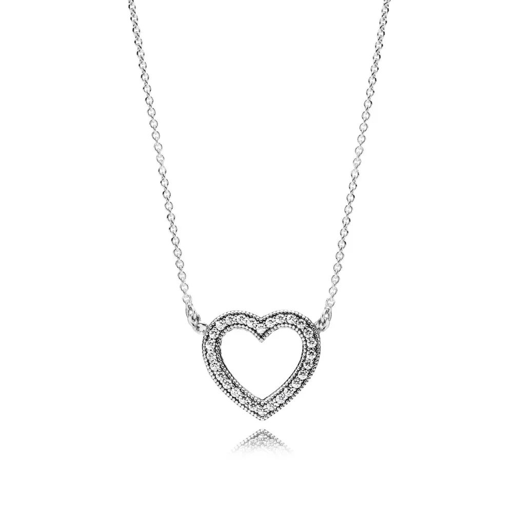 pandora jewelry heart necklace 590534cz45