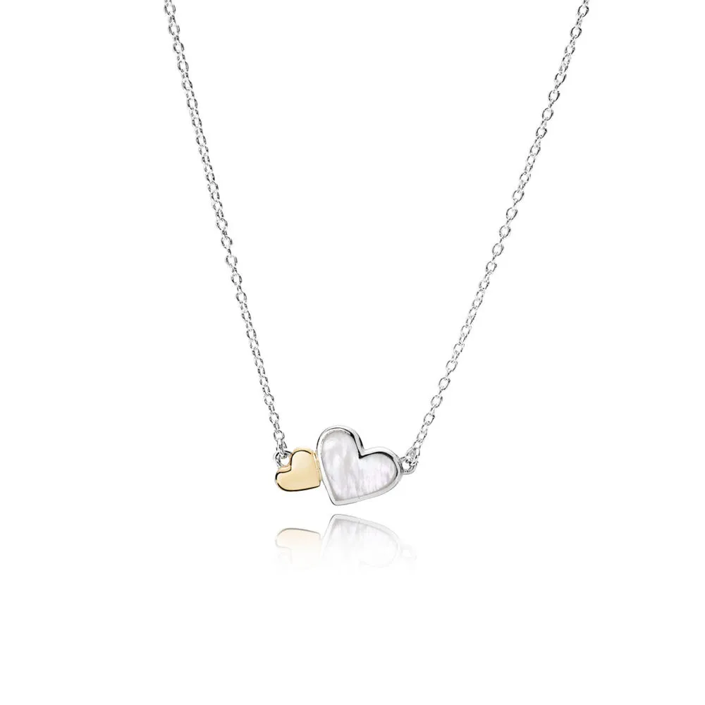 PANDORA Luminous Hearts Pendant Necklace - 590521mop-45