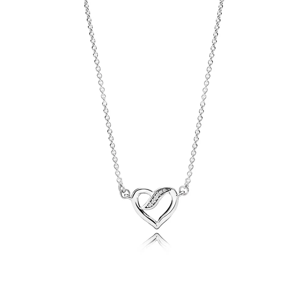 pandora ribbons of love clear cz pendant necklace 590535cz45