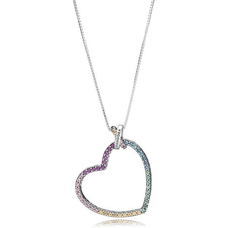 (image for) PANDORA Multi-Colored Heart Pendant Necklace - 397070NRPMX - Product Image